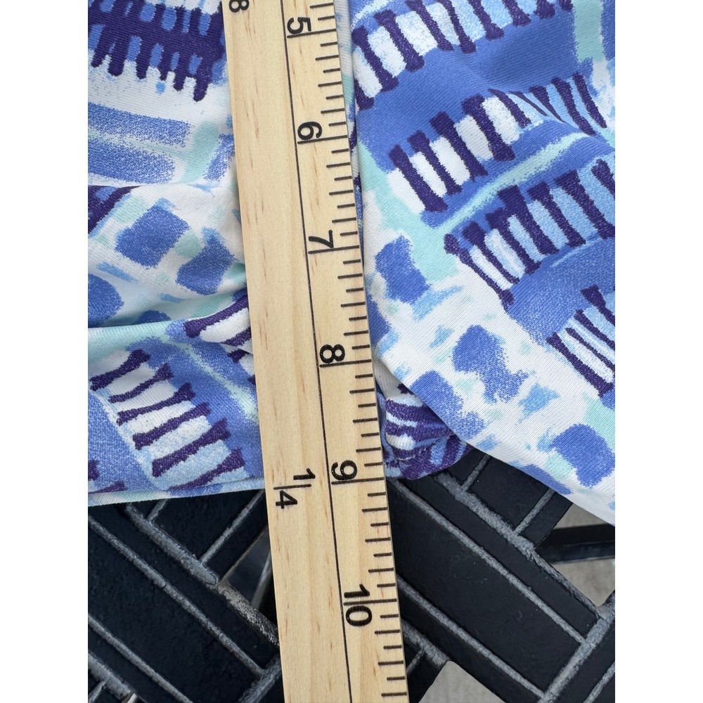 Liquido Active Yoga Leggings Blue Purple Geometric Tribal Print Cropped Medium - Picture 5 of 6